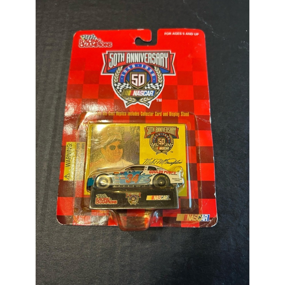Racing Champions 50th Anniversary NASCAR Mike McLaughlin Die Cast & Card‎ 1998